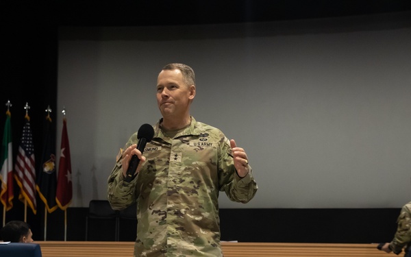 Maj. Gen. Todd R. Wasmund and Command Sgt. Maj. Reese Teakell  Host SETAF-AF All Hands