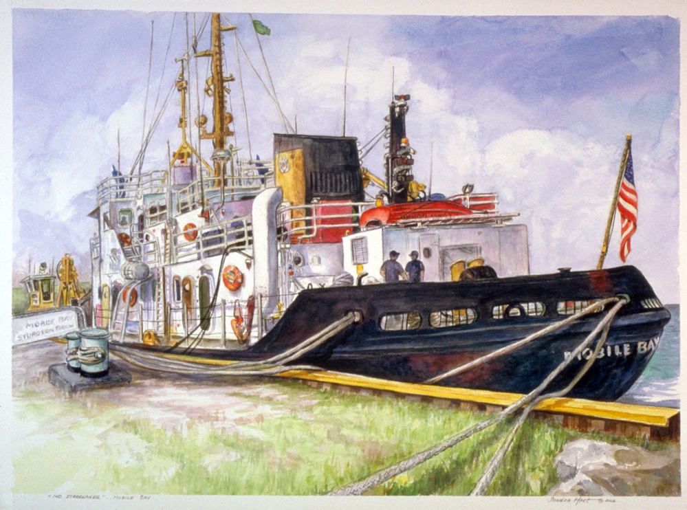 US Coast Guard Art Program 2003 Collection, Ob ID # 200327, &quot;Coast Guard Cutter Mobile Bay,&quot; Sandra Hart (27 of 36)