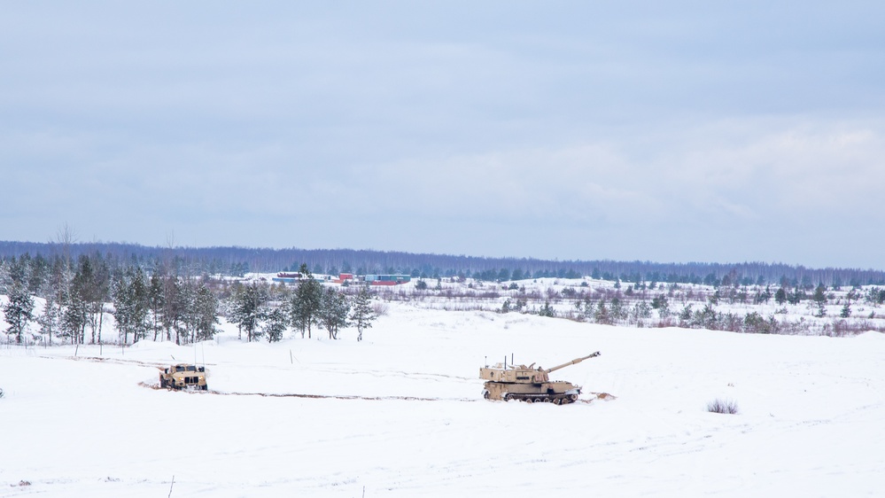 2-82 FA Pierces Through the Winter Snow with Joint Live Fire Exercise