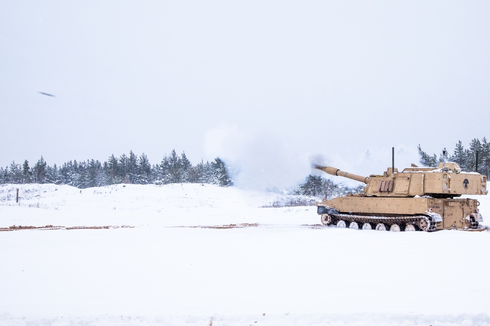 2-82 FA Pierces Through the Winter Snow with Joint Live Fire Exercise