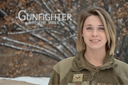 SrA Cass Orr is awarded Gunfighter of the Week for excellence
