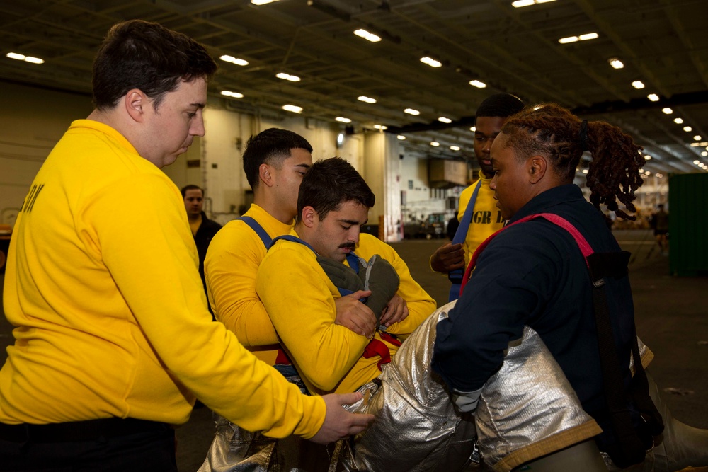 Abraham Lincoln Sailors conduct training