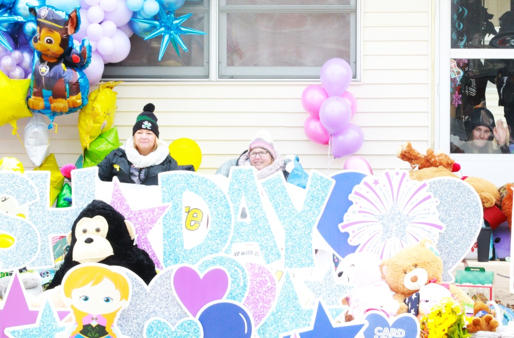 Illinois National Guard Helps Make 3-Year-Old June Peden-Stade's Wish for a Parade a Reality