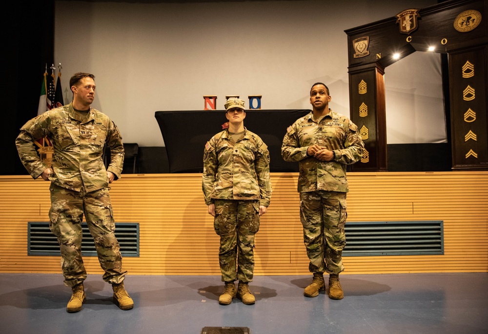Spc. Lunde Gets Promoted to Cpl. on Caserma Ederle