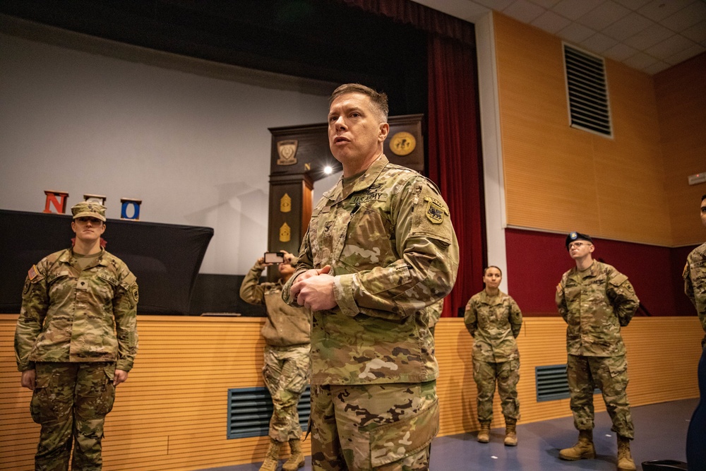 Spc. Lunde Gets Promoted to Cpl. on Caserma Ederle