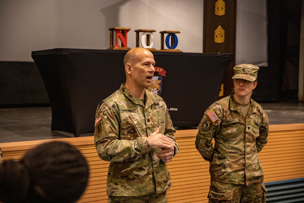 Spc. Lunde Gets Promoted to Cpl. on Caserma Ederle