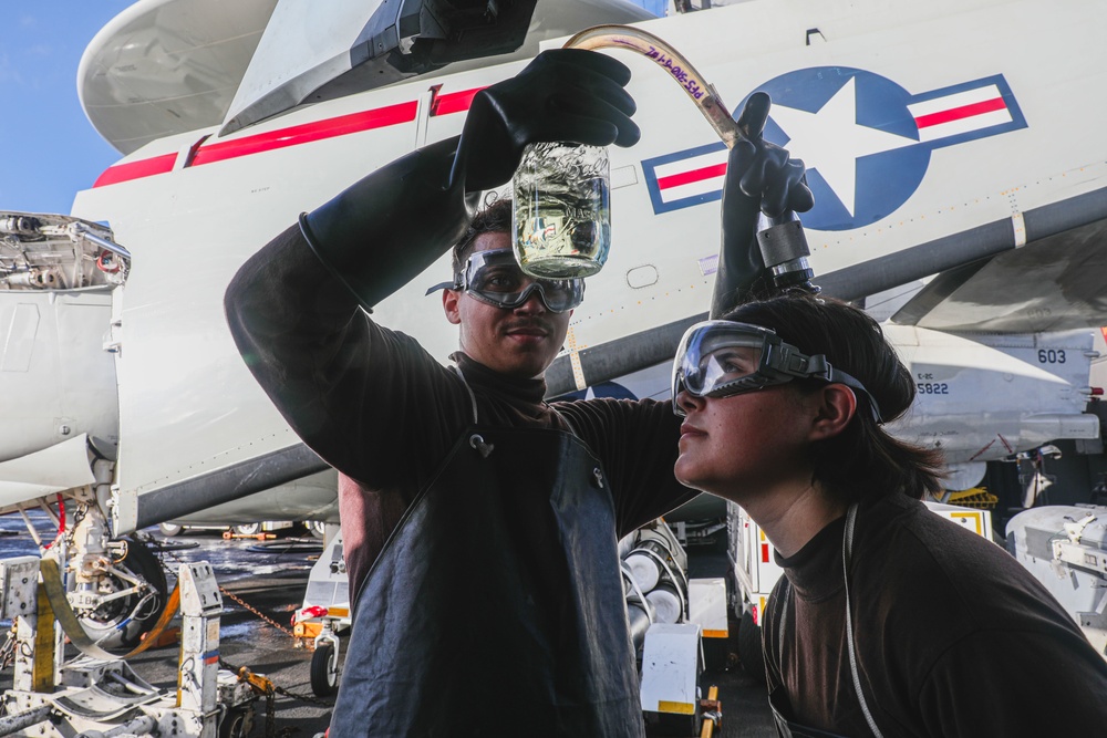 Sailors Collect Fuel Sample