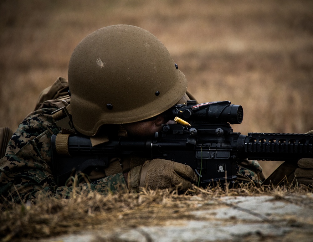 Marines with Guard Company, Marine Barracks Washington, amplify their infantry training expertise at Marine Corps Base Quantico, Va.