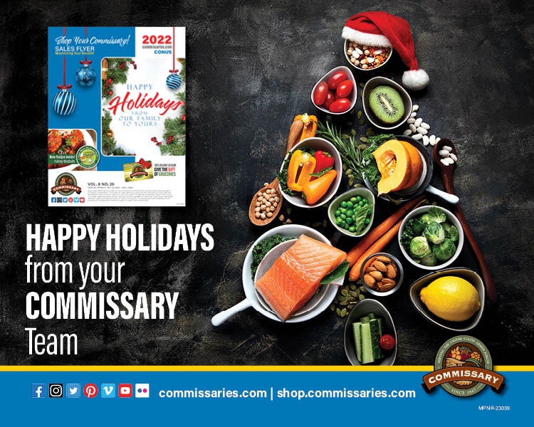Savings on fresh produce, meat and more for your holiday menus are featured Dec. 19 – Jan. 1 in commissaries’ regional sales flyers