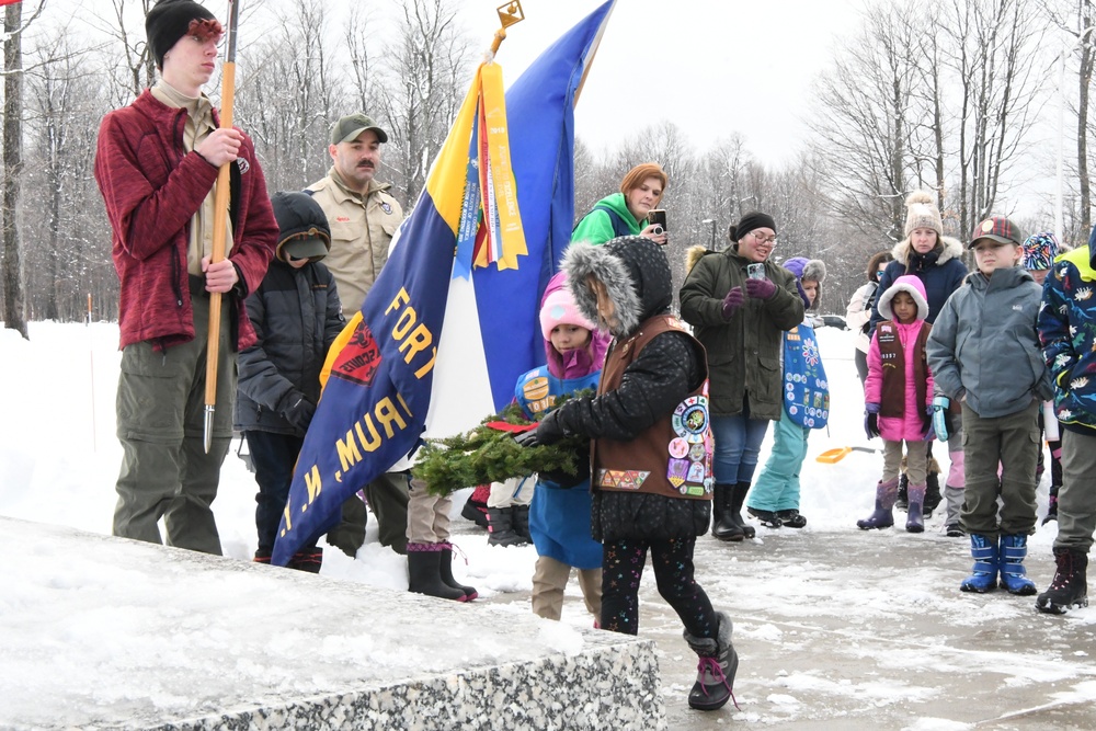 Fort Drum Scouts support Wreaths Across America campaign at Memorial Park