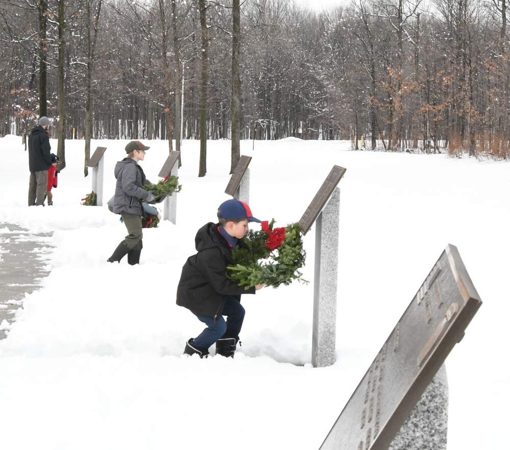 Fort Drum Scouts support Wreaths Across America campaign at Memorial Park