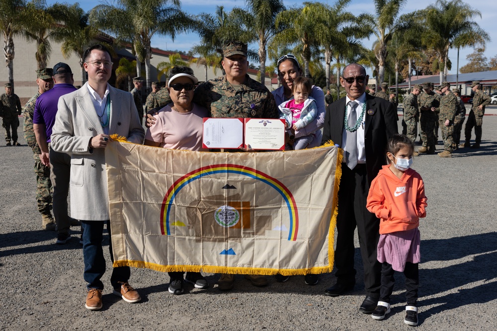 2nd Bn., 1st Marines Marine receives Purple Heart