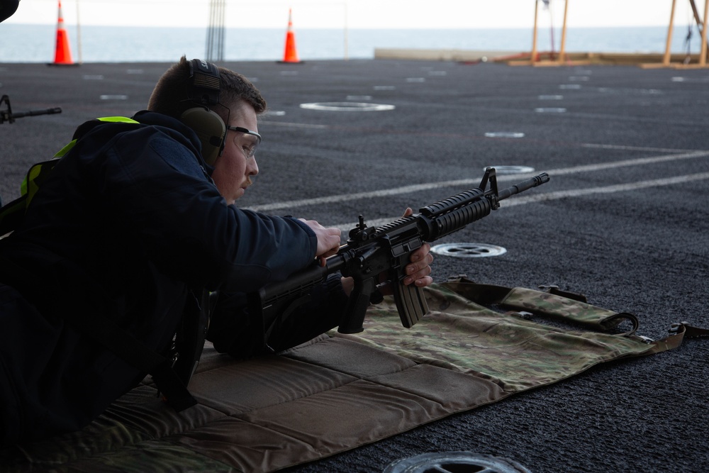 Abraham Lincoln conducts small-arm live-fire exercise