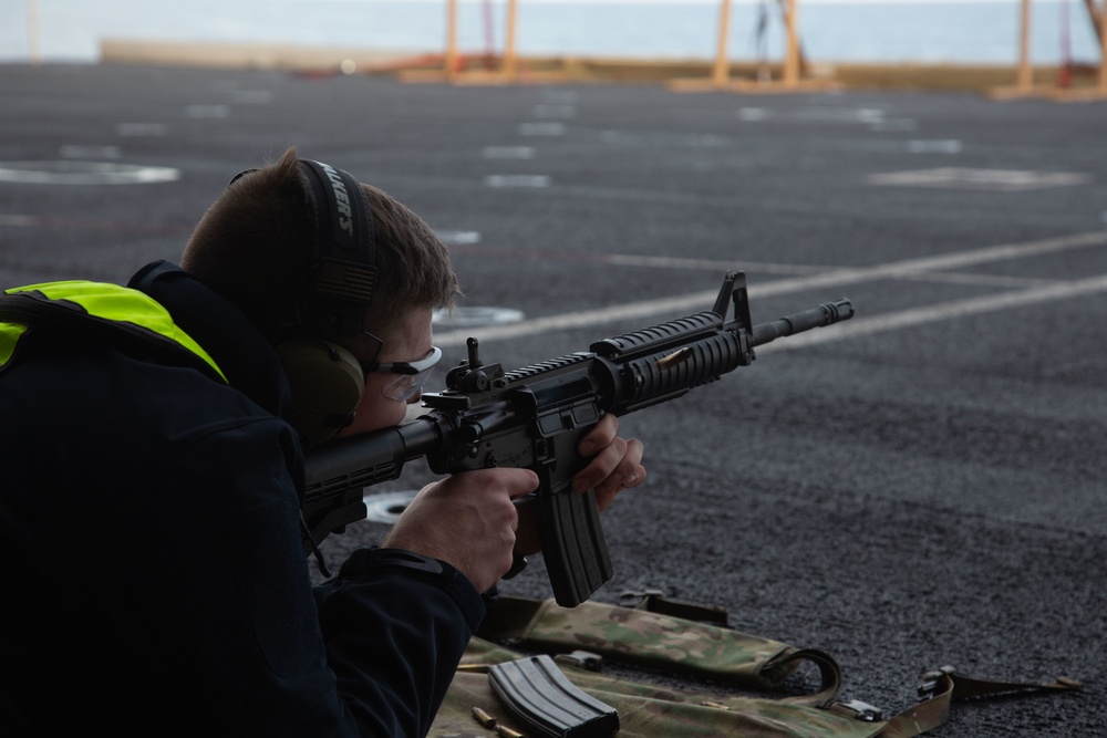 Abraham Lincoln conducts small-arm live-fire exercise