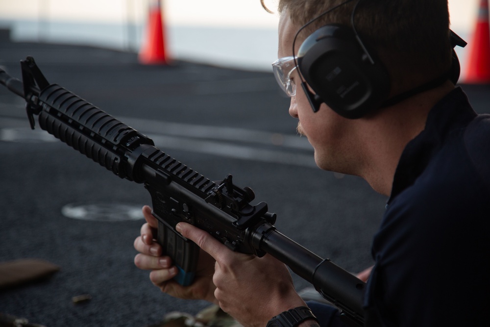 Abraham Lincoln conducts small-arm live-fire exercise