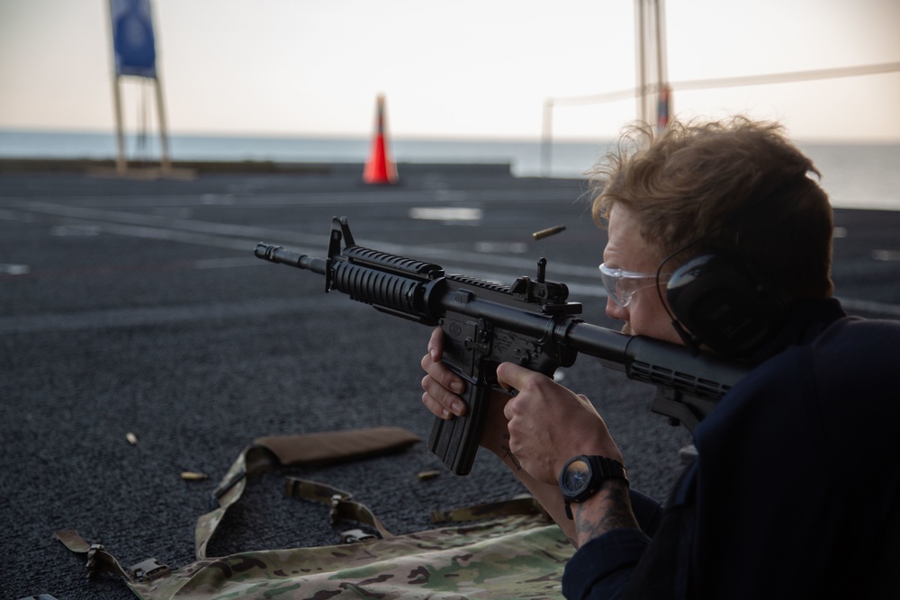 Abraham Lincoln conducts small-arm live-fire exercise