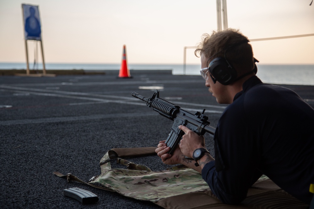 Abraham Lincoln conducts small-arm live-fire exercise