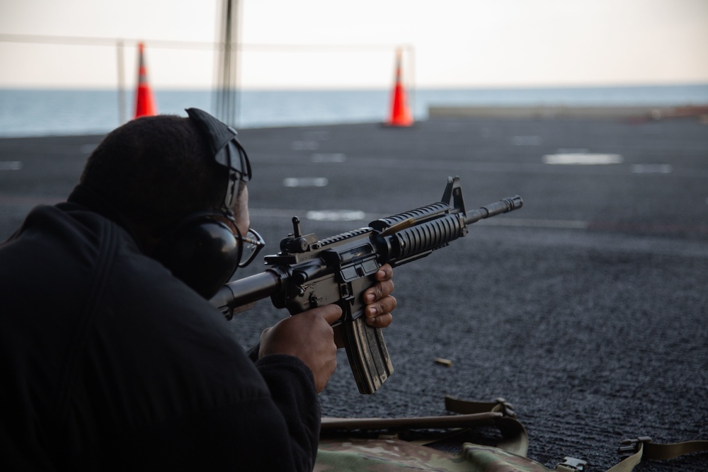 Abraham Lincoln conducts small-arm live-fire exercise