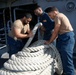 USS Abraham Lincoln pulls in to port