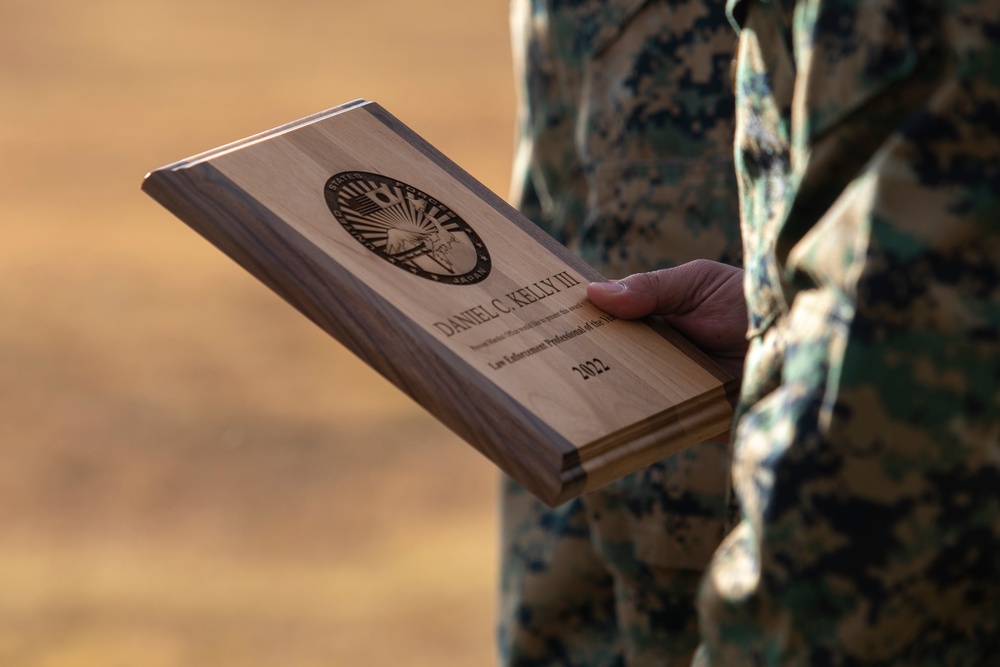 U.S Marine with Provost Marshalls Office receives The Law Enforcement Professional of the Year award 2022