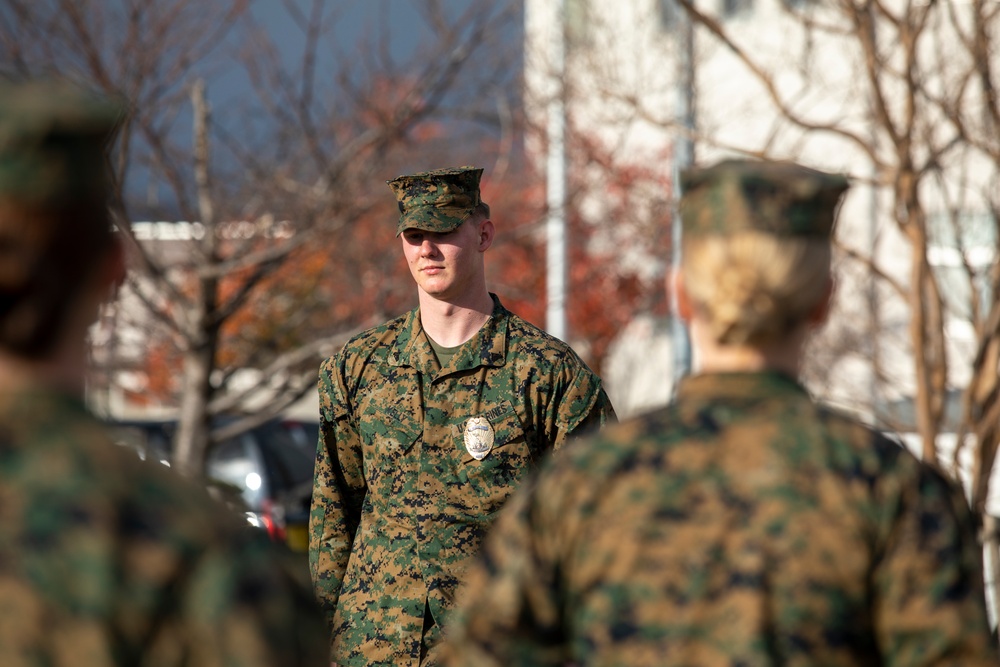 U.S Marine with Provost Marshalls Office receives The Law Enforcement Professional of the Year award 2022