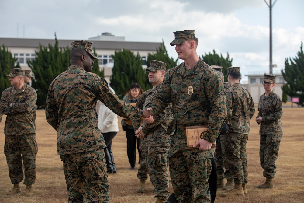 U.S Marine with Provost Marshalls Office receives The Law Enforcement Professional of the Year award 2022