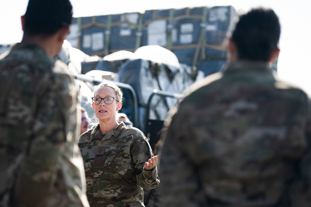 Ninth Air Force command chief visits 386 AEW Marauders