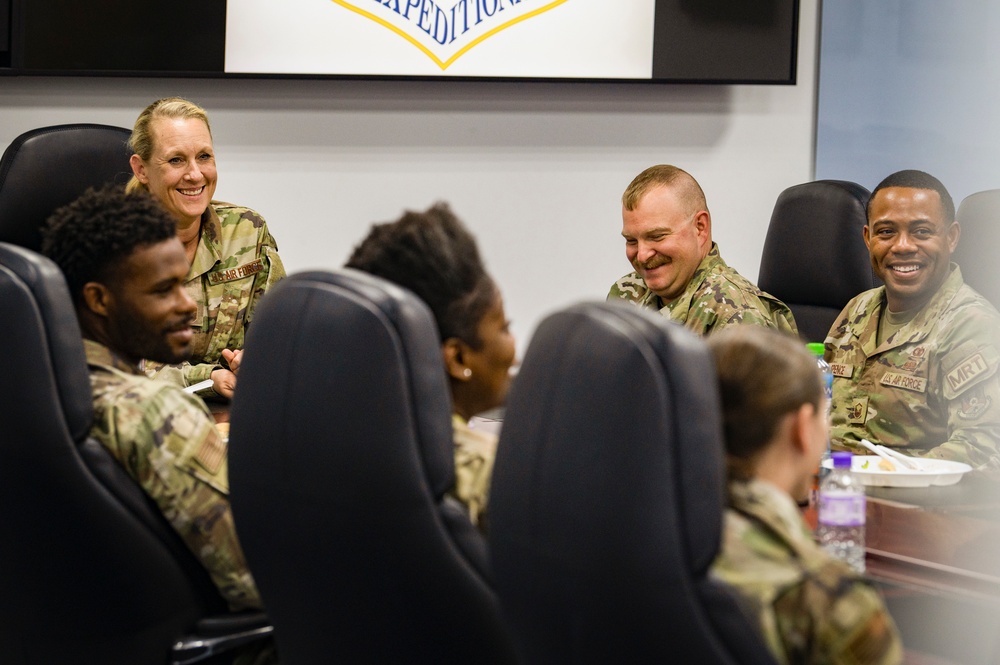 Ninth Air Force command chief visits 386 AEW Marauders