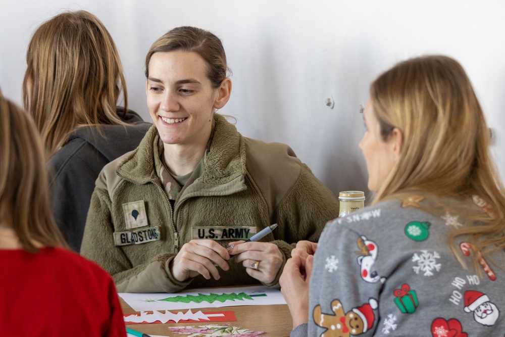 Soldiers Craft Holiday Decorations with Polish Youth