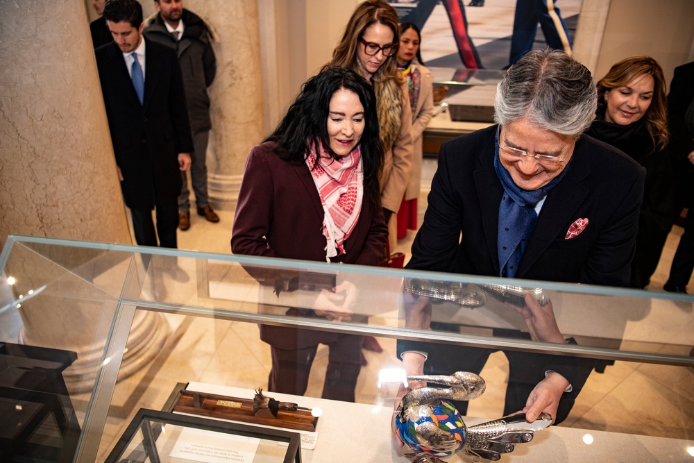 Ecuadorian President Guillermo Lasso Participates in an Armed Forces Full Honors Wreath-Laying Ceremony at the Tomb of the Unknown Soldier