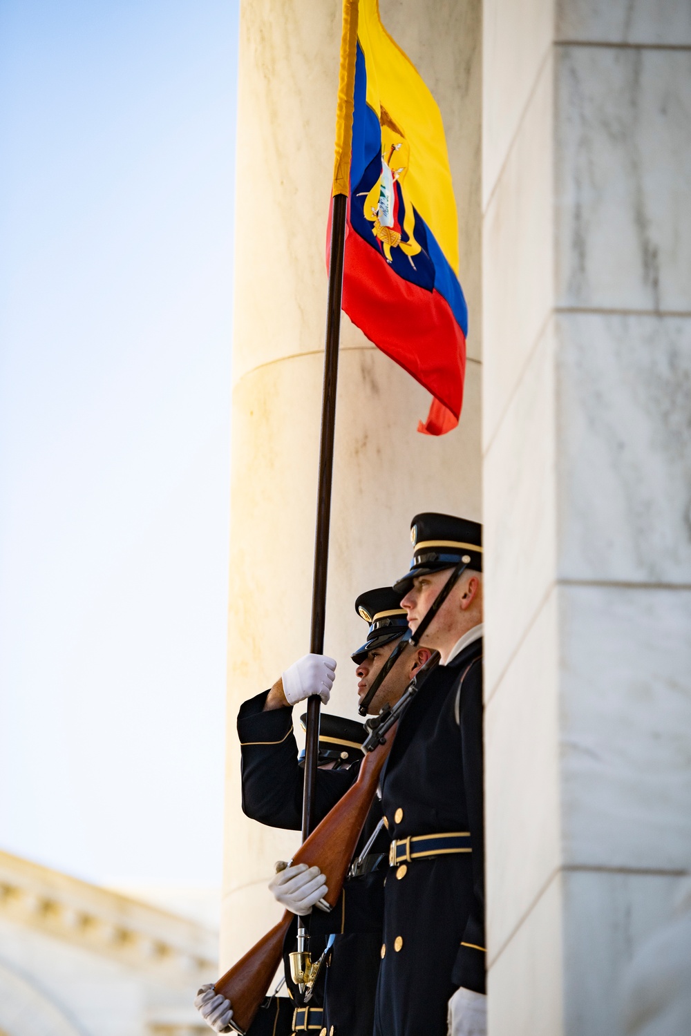 Ecuadorian President Guillermo Lasso Participates in an Armed Forces Full Honors Wreath-Laying Ceremony at the Tomb of the Unknown Soldier