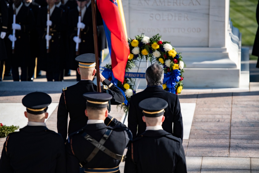Ecuadorian President Guillermo Lasso Participates in an Armed Forces Full Honors Wreath-Laying Ceremony at the Tomb of the Unknown Soldier