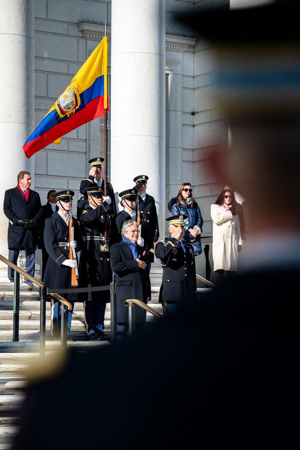 Ecuadorian President Guillermo Lasso Participates in an Armed Forces Full Honors Wreath-Laying Ceremony at the Tomb of the Unknown Soldier