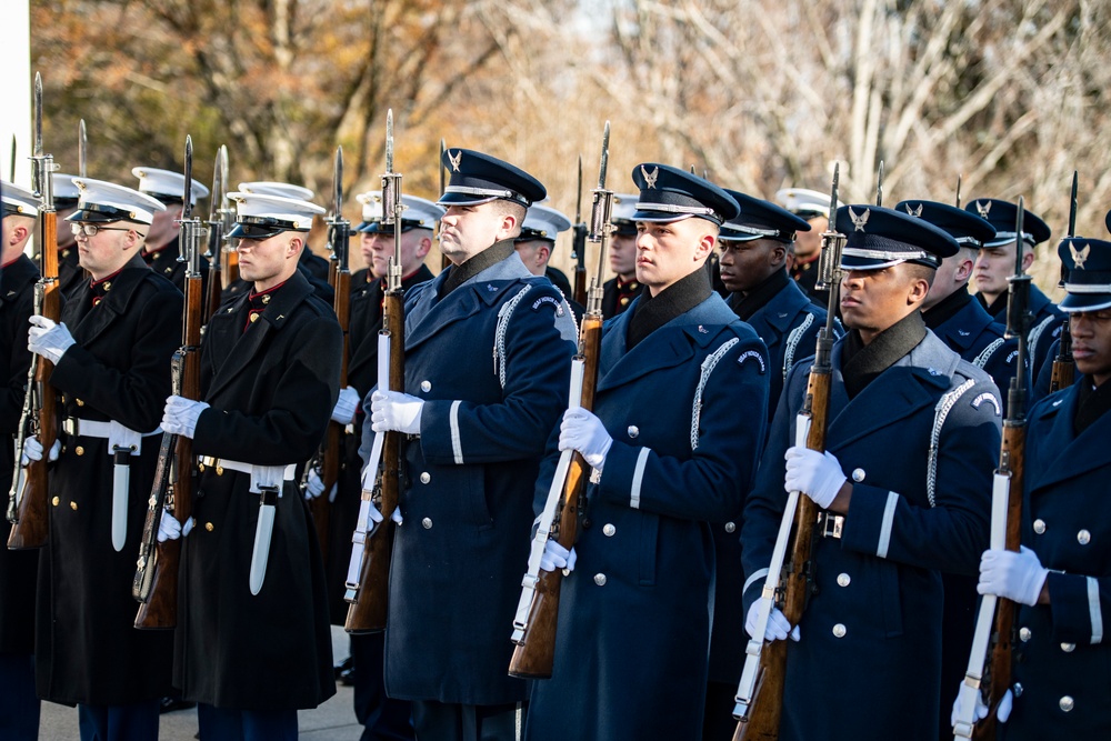 Ecuadorian President Guillermo Lasso Participates in an Armed Forces Full Honors Wreath-Laying Ceremony at the Tomb of the Unknown Soldier