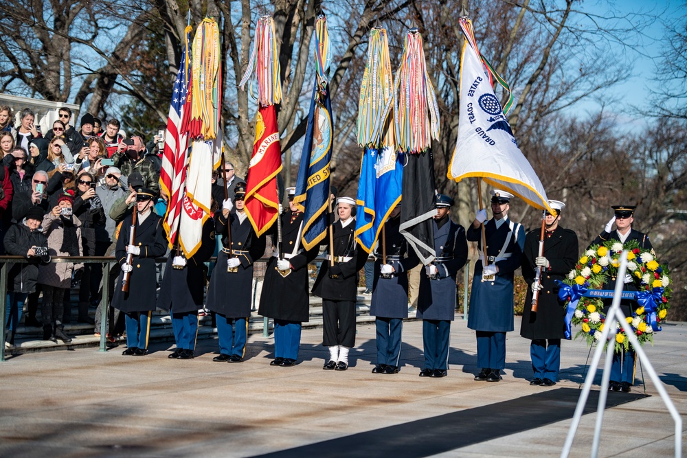 Ecuadorian President Guillermo Lasso Participates in an Armed Forces Full Honors Wreath-Laying Ceremony at the Tomb of the Unknown Soldier
