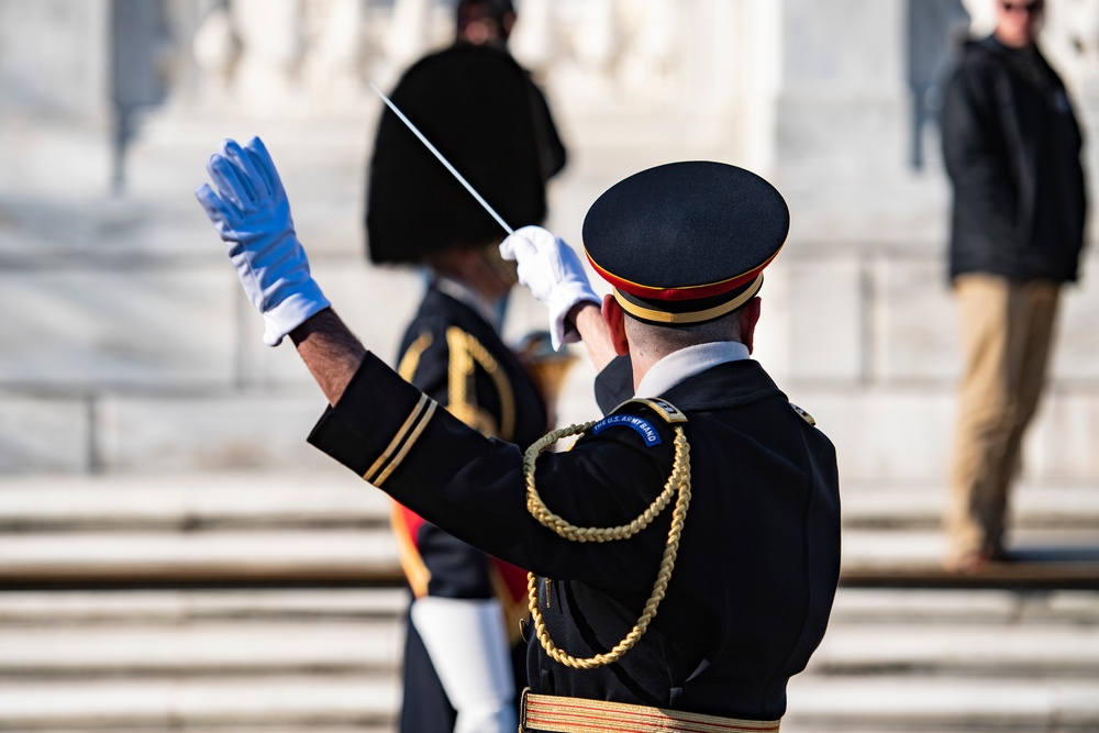 Ecuadorian President Guillermo Lasso Participates in an Armed Forces Full Honors Wreath-Laying Ceremony at the Tomb of the Unknown Soldier