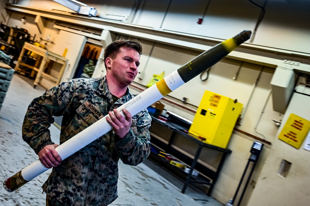 MAG-49 Marines assemble Lethal Ordnance with the help of 305th Airmen