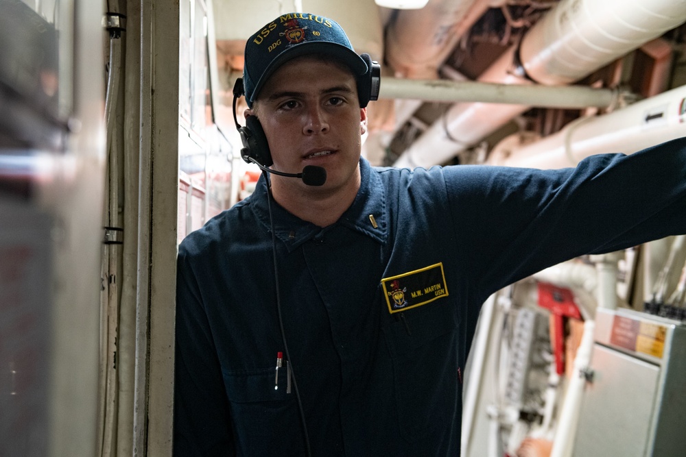 USS Milius (DDG 69) Sails In The Philippine Sea