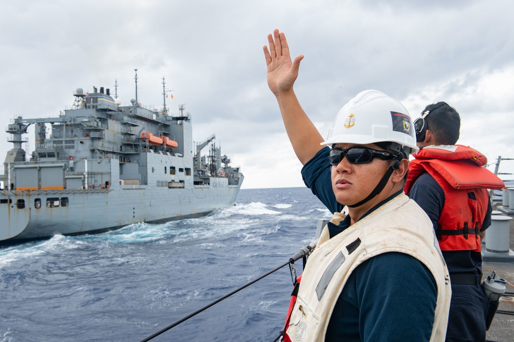 USS Milius (DDG 69) Sails In The Philippine Sea