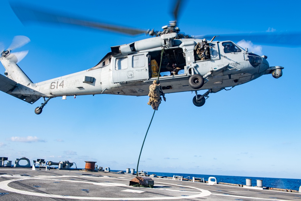 USS Milius (DDG 69) Sails In The Philippine Sea