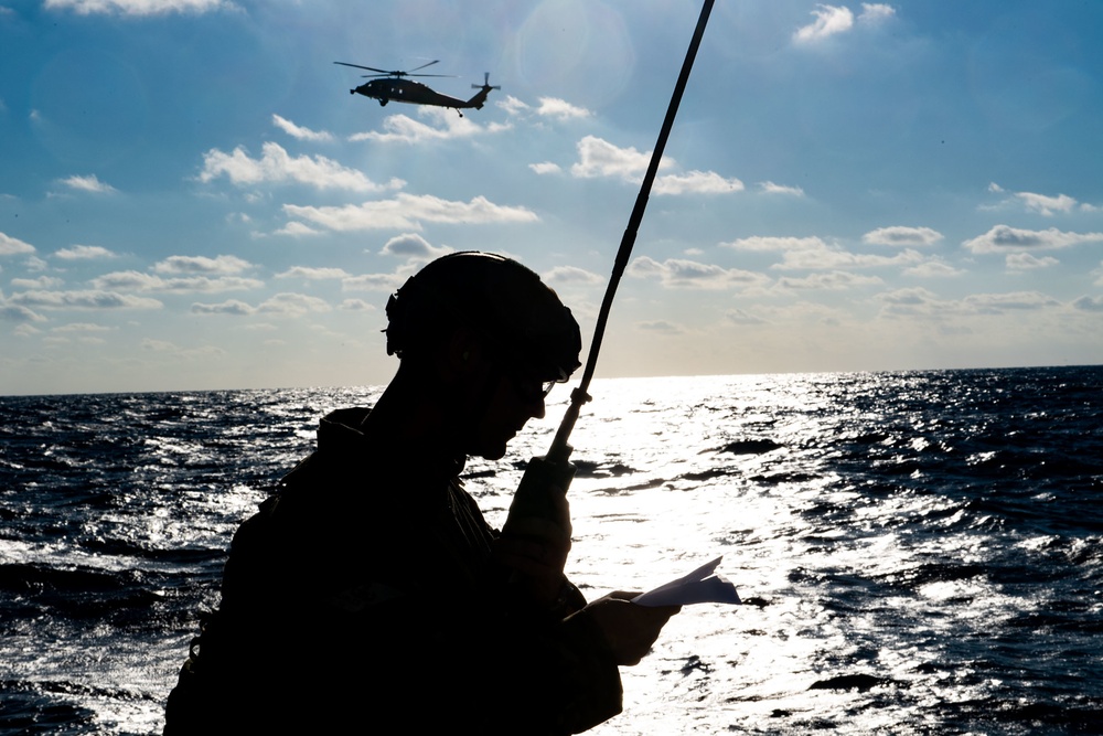 USS Milius (DDG 69) Sails In The Philippine Sea