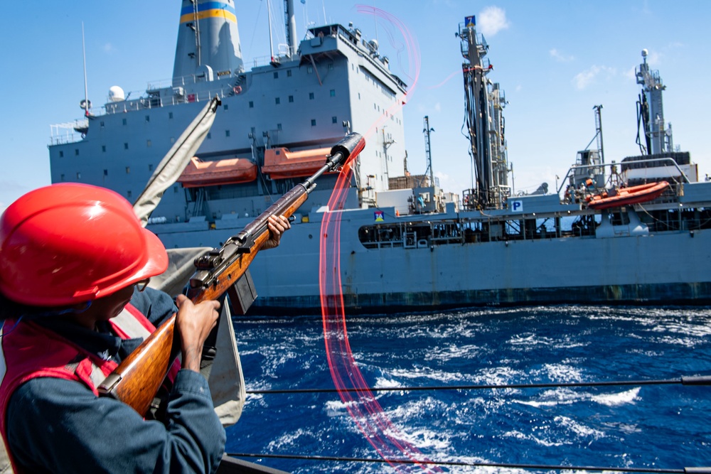 USS Milius (DDG 69) Sails In The South China Sea