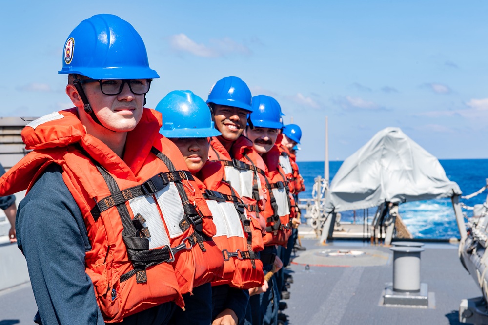 USS Milius (DDG 69) Sails In The South China Sea