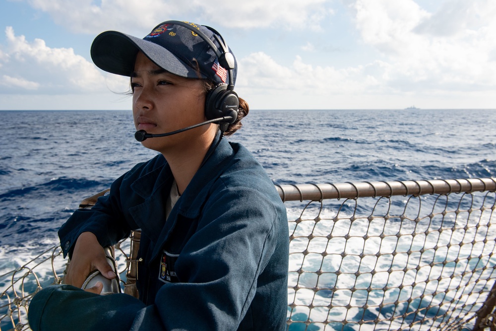 USS Milius (DDG 69) Sails In The South China Sea