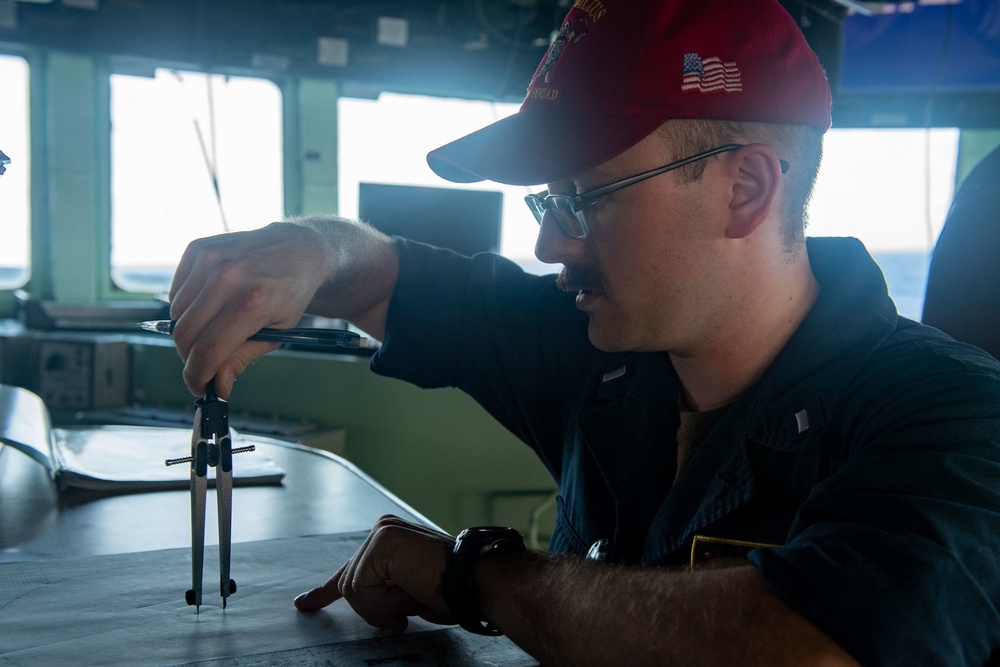 USS Milius (DDG 69) Sails In The Philippine Sea