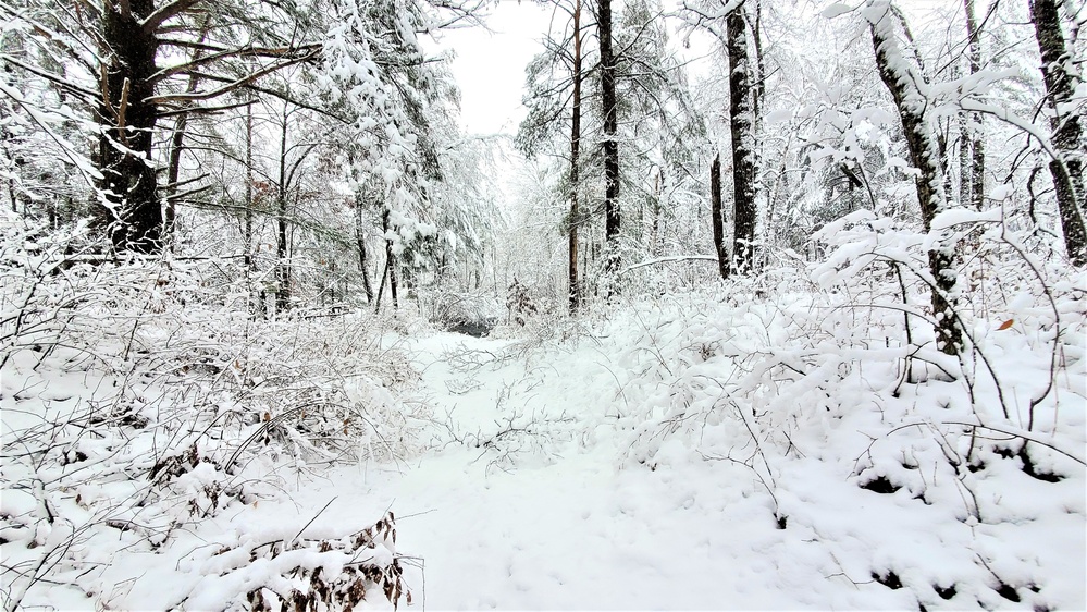 December 2022 snow scenes in Fort McCoy's Pine View Recreation Area