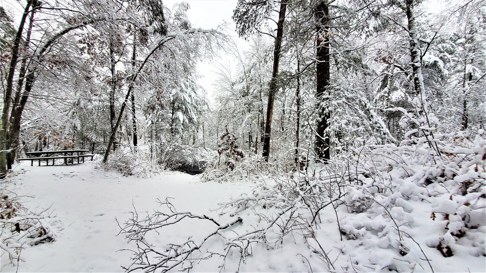 December 2022 snow scenes in Fort McCoy's Pine View Recreation Area