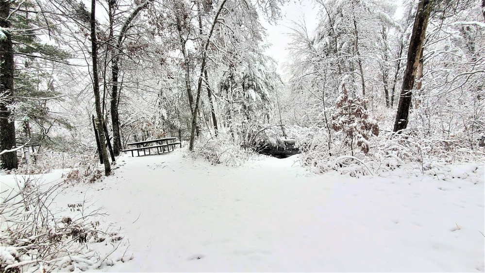 December 2022 snow scenes in Fort McCoy's Pine View Recreation Area