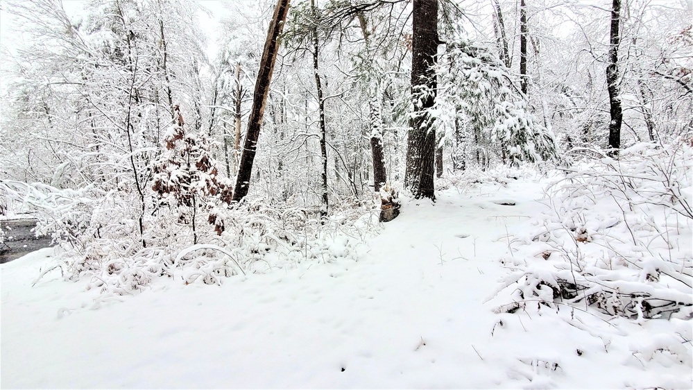 December 2022 snow scenes in Fort McCoy's Pine View Recreation Area