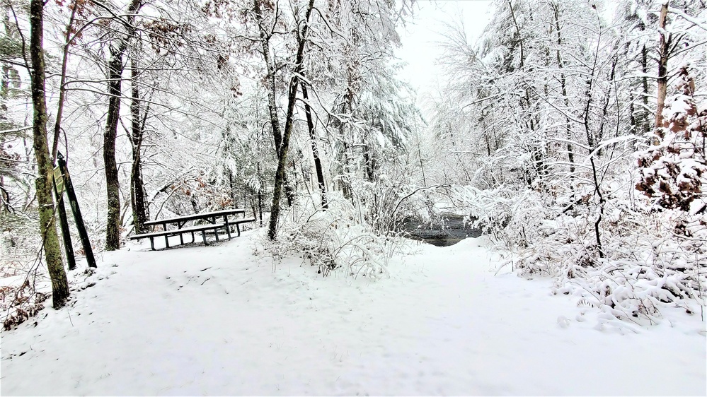 December 2022 snow scenes in Fort McCoy's Pine View Recreation Area